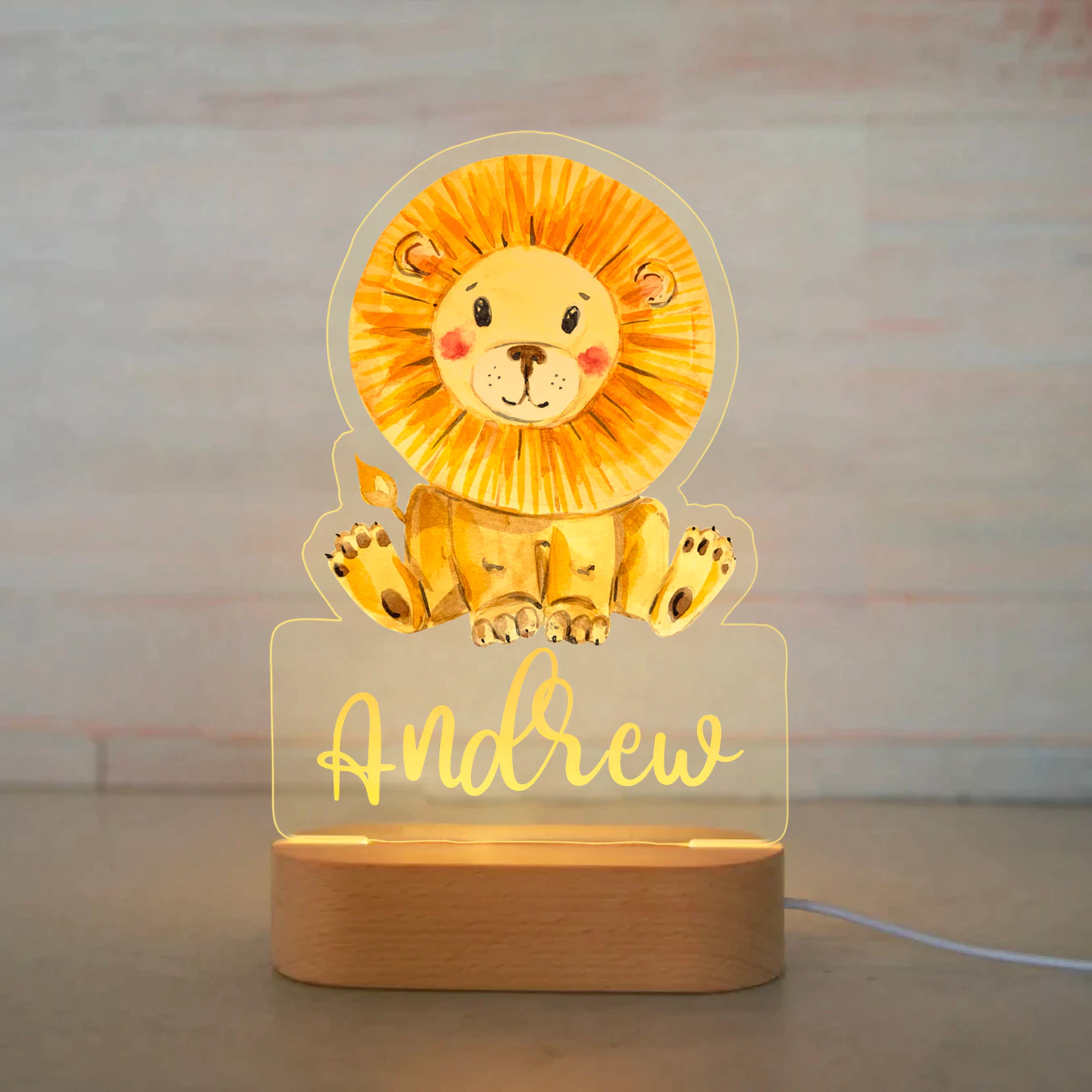 Personalized Name Colorful Animals Night Lights