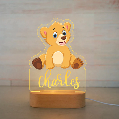 Personalized Name Colorful Animals Night Lights