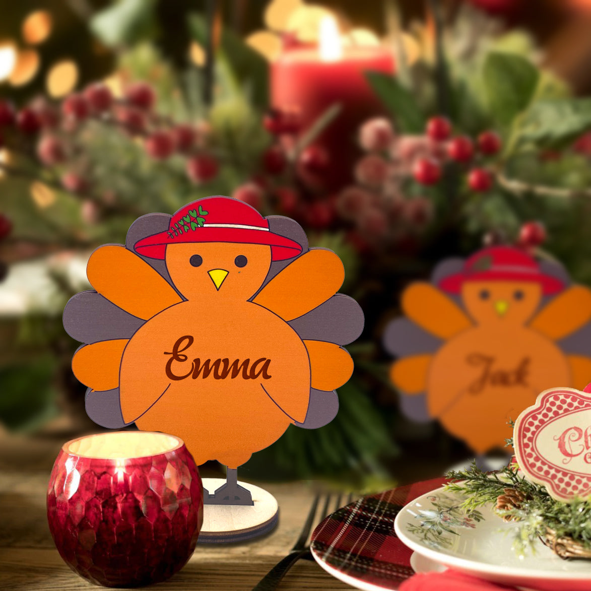 Personalized Turkey Table Decor
