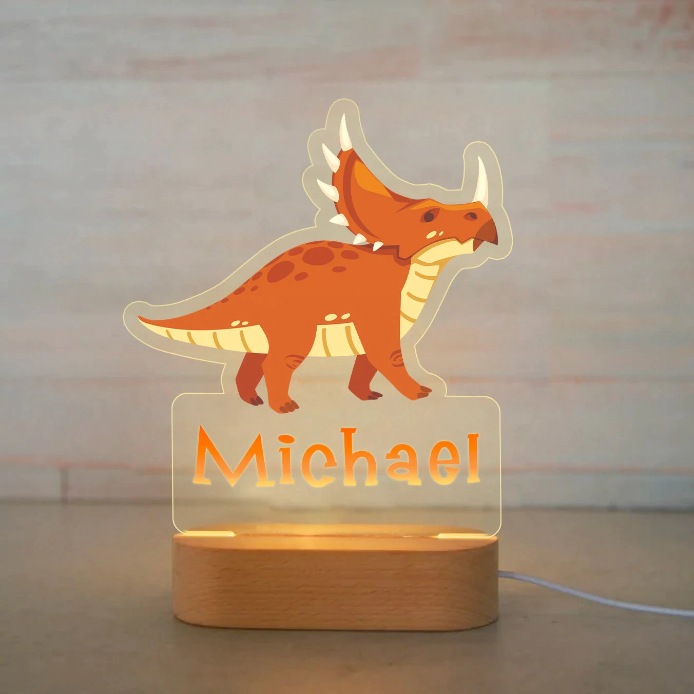 Personalized Name Colorful Animals Night Lights