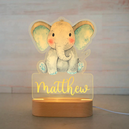 Personalized Name Colorful Animals Night Lights