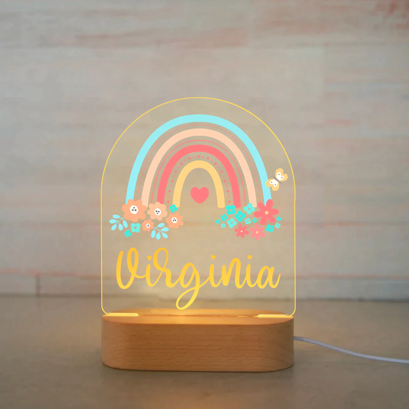 Personalized Name Colorful Animals Night Lights