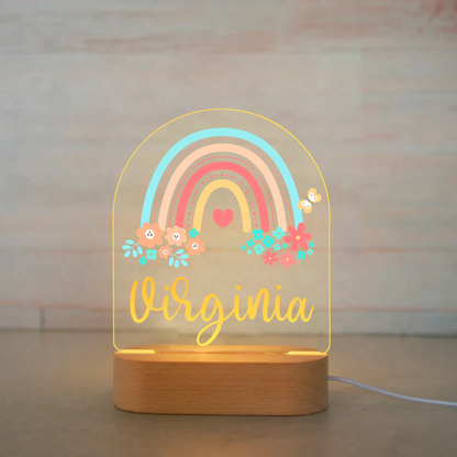 Personalized Name Colorful Animals Night Lights