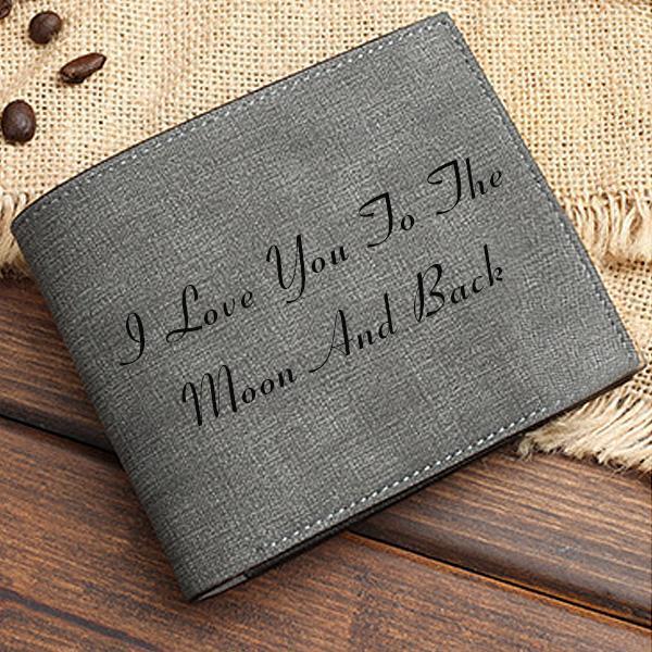 Personalized Photo Men's Gray Wallet