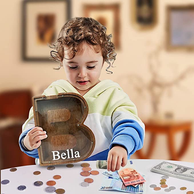 Personalized Wooden Letter Piggy Bank -  $29.95 Today ONLY 