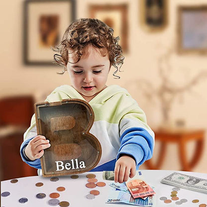 Personalized Wooden Letter Piggy Bank -  $29.95 Today ONLY 
