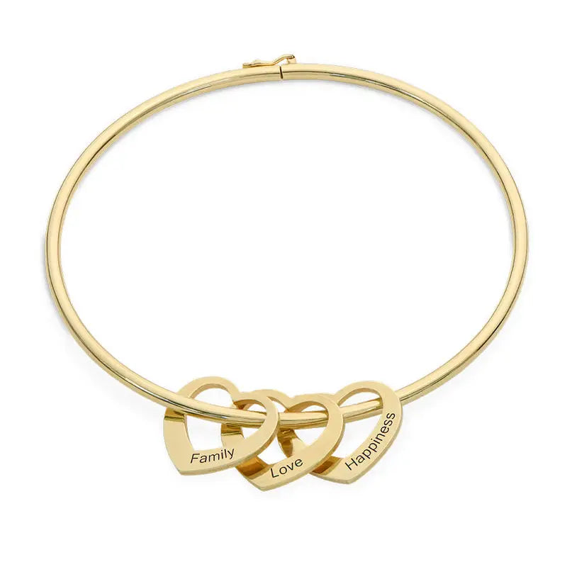 Chelsea Bangle with Heart Pendants