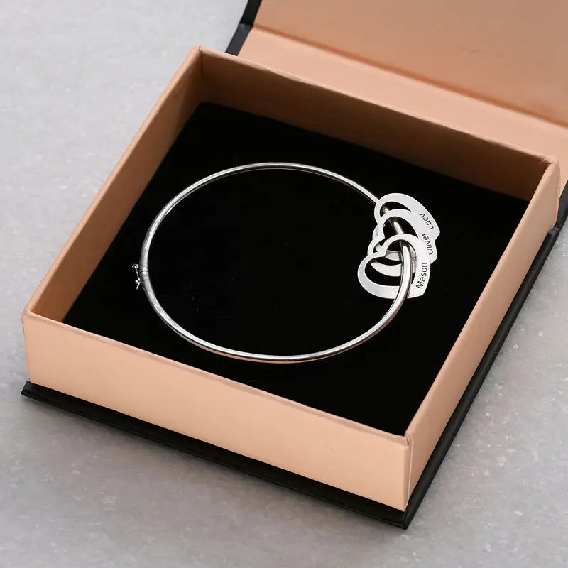 Chelsea Bangle with Heart Pendants