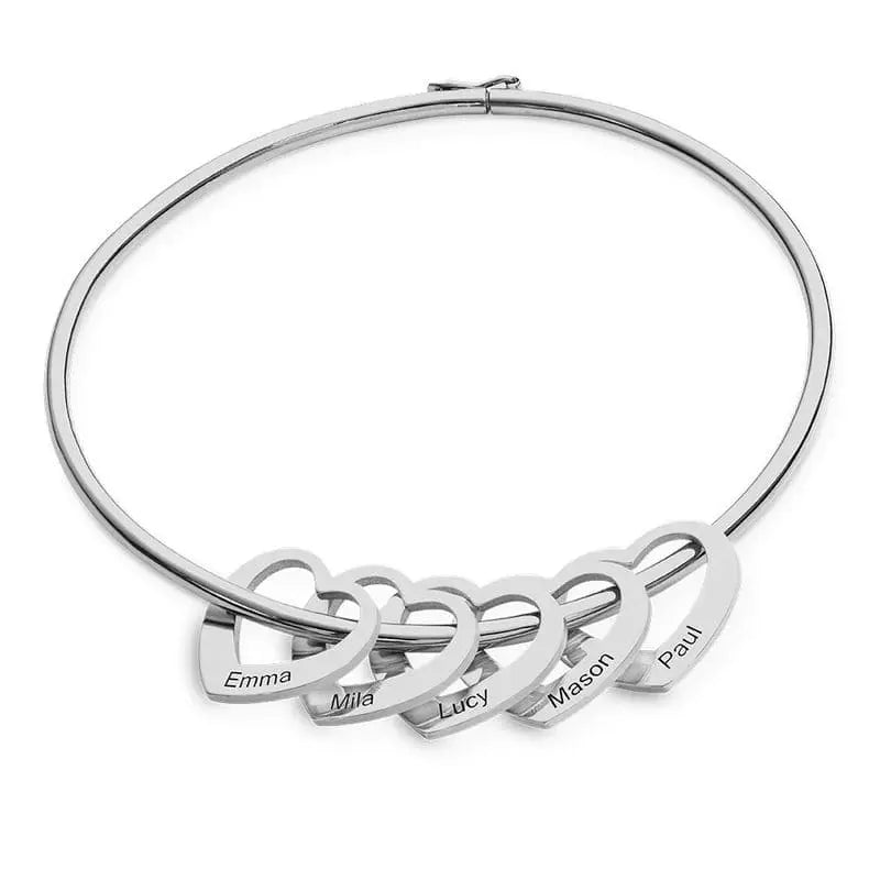 Chelsea Bangle with Heart Pendants