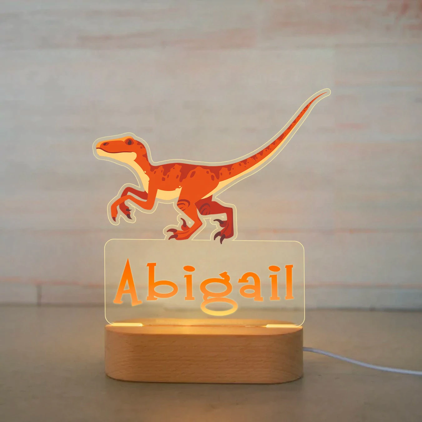 Personalized Name Colorful Animals Night Lights
