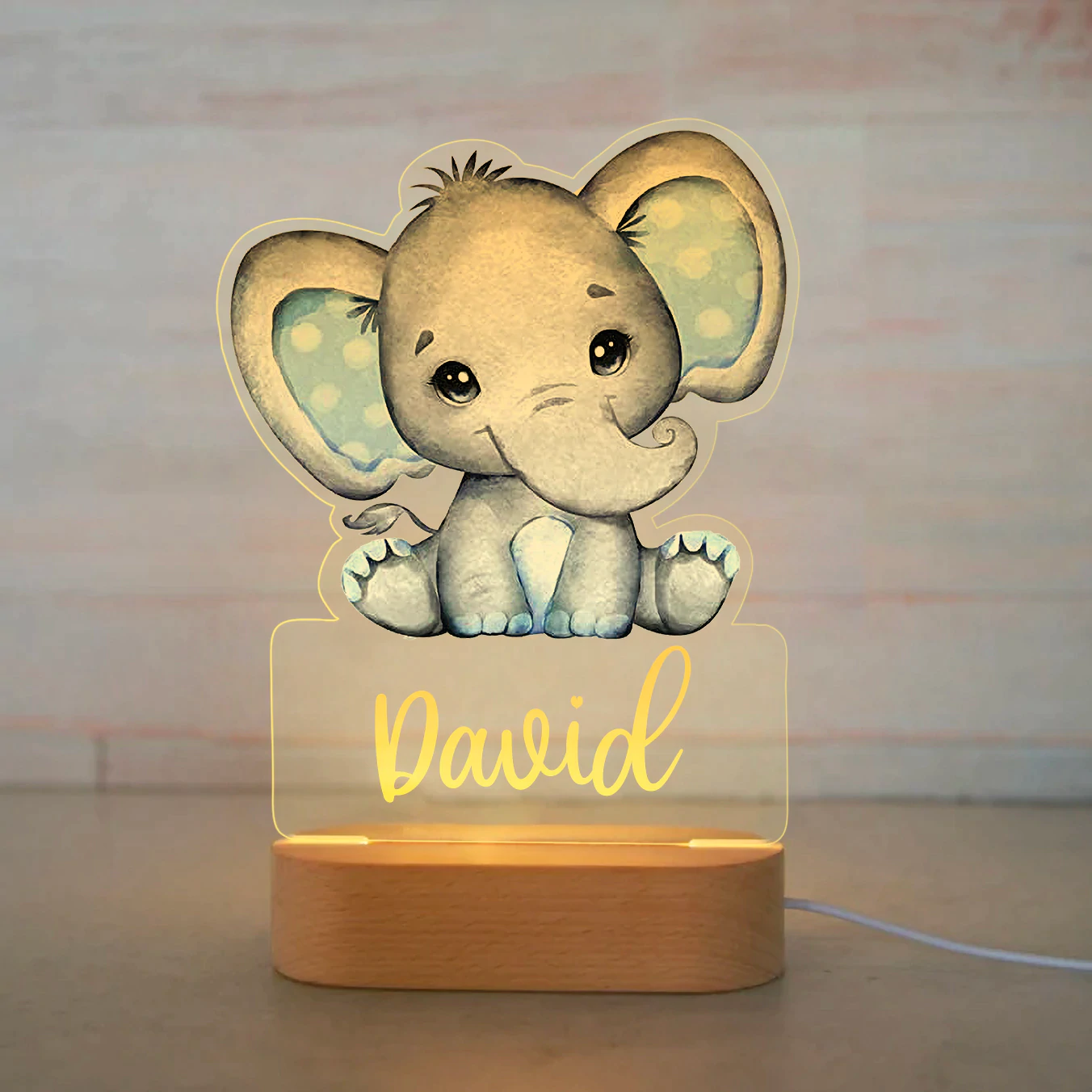 Personalized Name Colorful Animals Night Lights