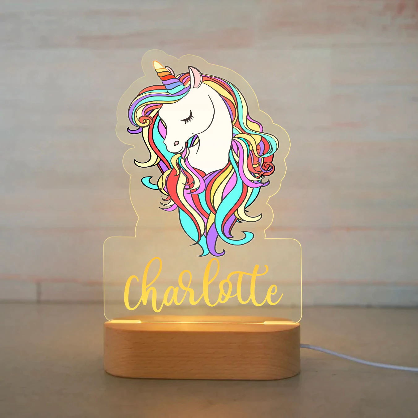 Personalized Name Colorful Animals Night Lights