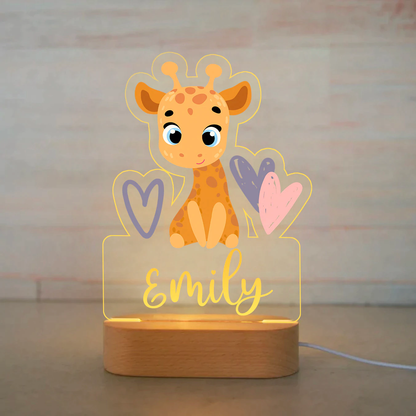 Personalized Name Colorful Animals Night Lights