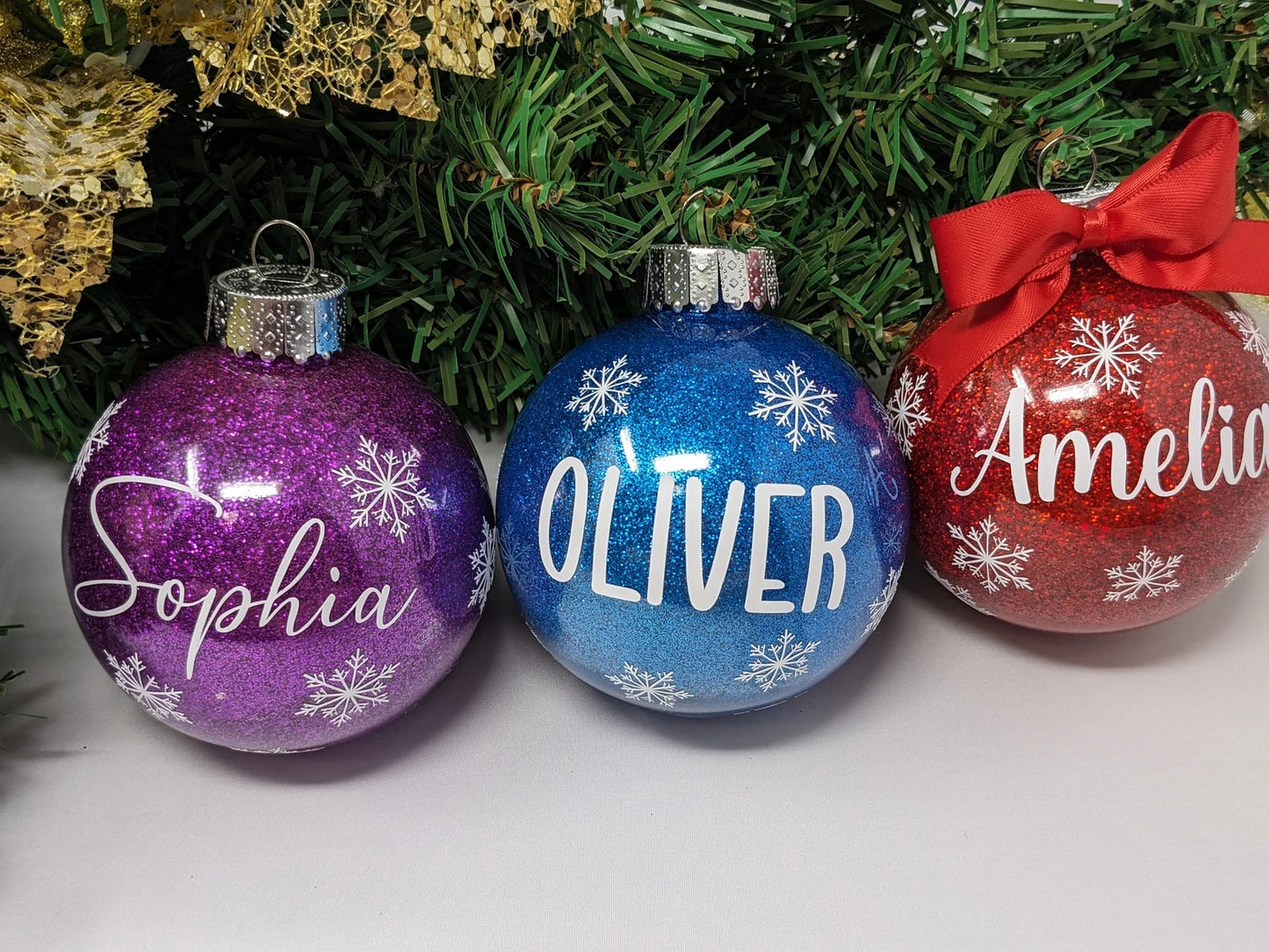 Personalized Glitter Christmas Ball Ornament 