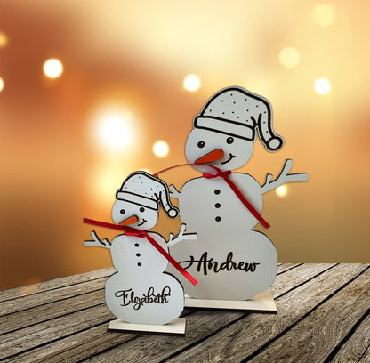 Personalised Freestanding White Snowman