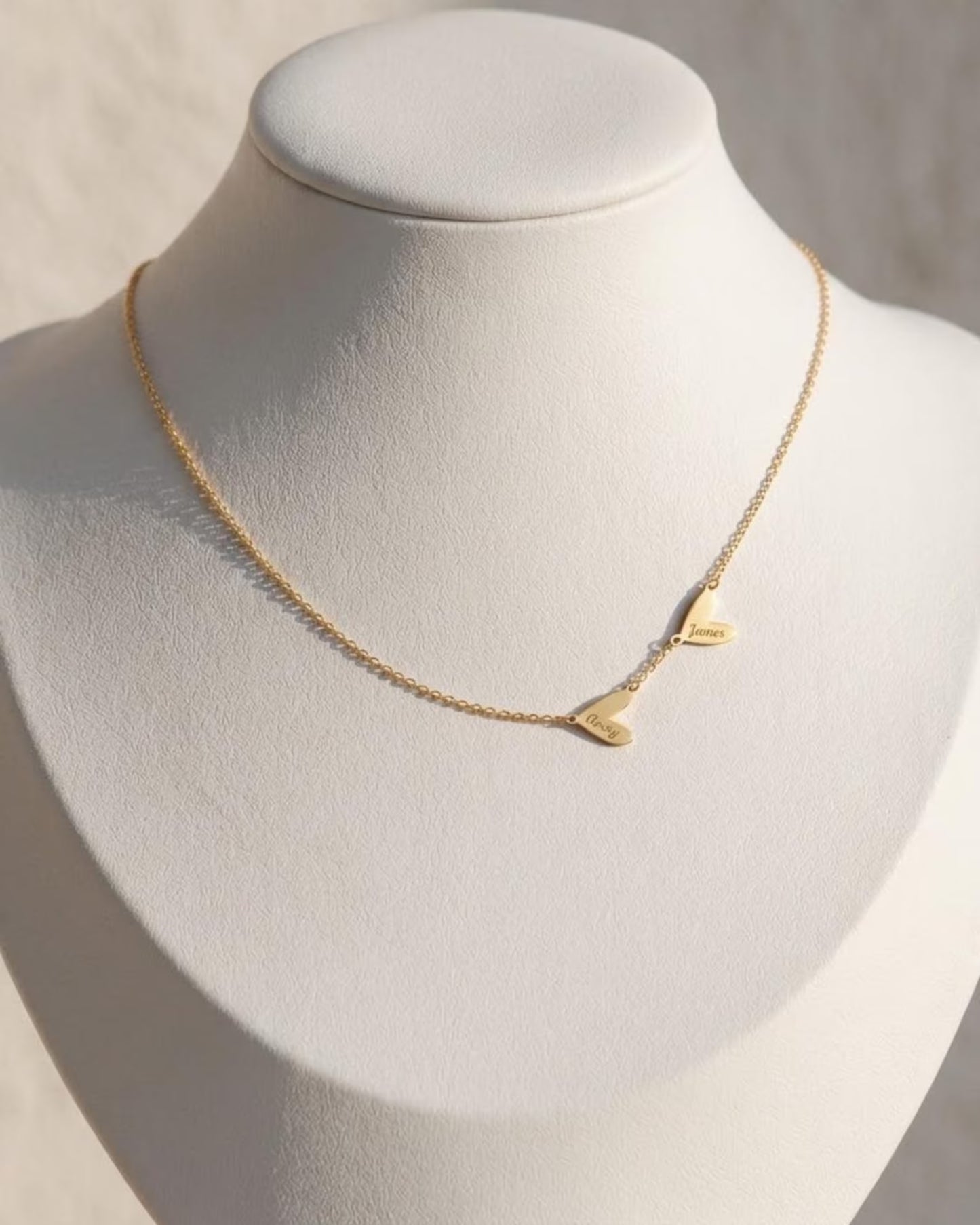 Minimalist Asymmetrical Intertwined Heart Pendant