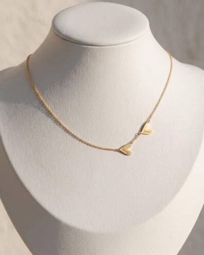 Minimalist Asymmetrical Intertwined Heart Pendant