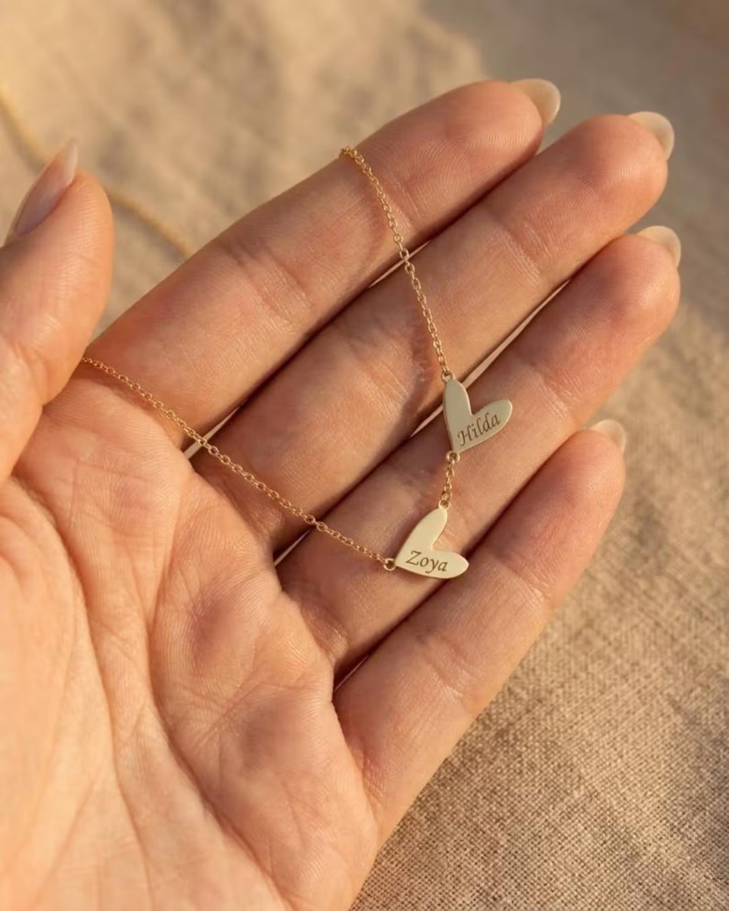 Minimalist Asymmetrical Intertwined Heart Pendant