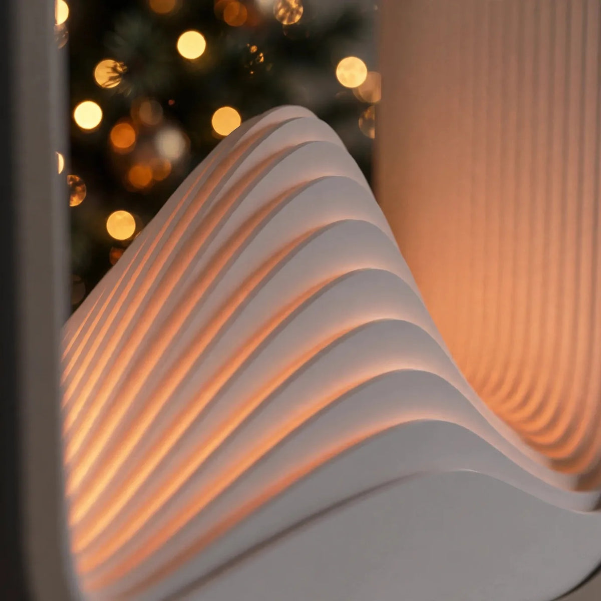Wave layer lamp with layered mountain silhouette glow — photo 6